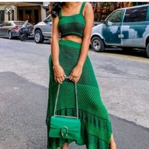 NWT ZARA Limited Edition Green & Black
Knit Skirt